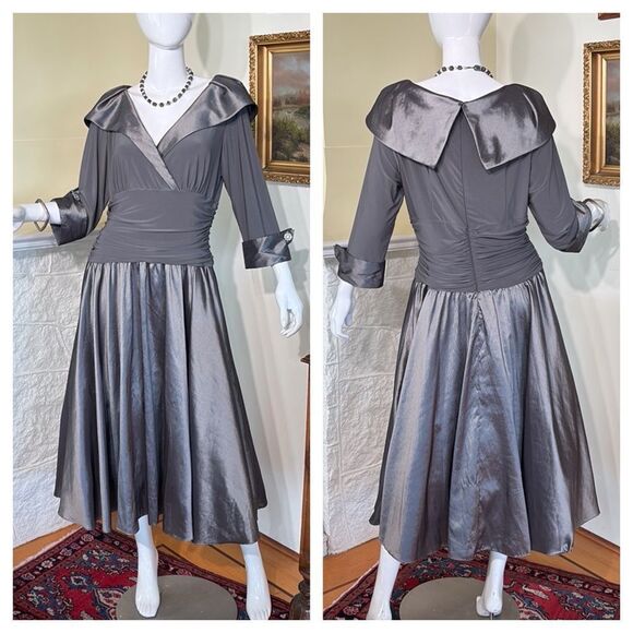 Eliza J 3/4 Sleeve Ruched Waist 50s Inspired Party / Cocktail Dress - Picture 1 of 14